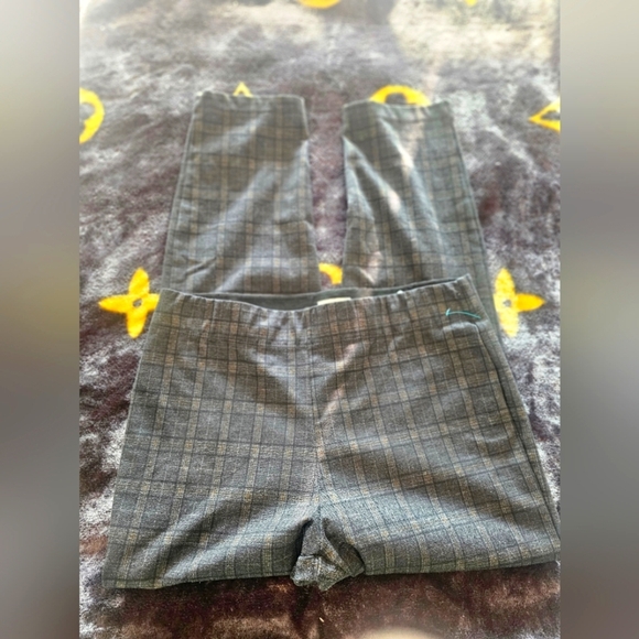 Max Studio XL Gray Plaid Stretch Pull-On Pants Office Career Trousers - Picture 1 of 8